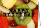 Happy Birthday (Fruit Salad Kiwi Grapes Pineapple Watermelon Apple) card