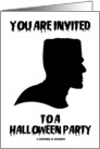 You Are Invited To A Halloween Party (Frankenstein Head Silhouette) card