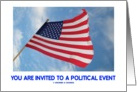 You Are Invited To A Political Event (United States Flag In The Wind) card