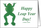 Happy Leap Year Day! (Green Jumping Frog) card