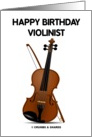 Happy Birthday Violinist (Violin With Bow) card