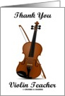 Thank You Violin Teacher (Violin With Bow) card