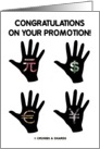 Congratulations On Your Promotion! (Silhouette Money Hands) card