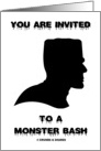 You Are Invited To A Monster Bash (Frankenstein Profile Silhouette) card