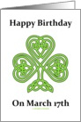 Happy Birthday On March 17th (Saint Patrick’s Day) card