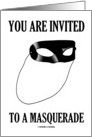 You Are Invited To A Masquerade Party Invitation (Shiny Black Mask) card