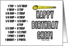 Happy Birthday Chef! Measurement Conversions Teaspoon card