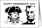 Happy Presidents’ Day Washington Lincoln Black & White Drawings card