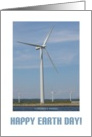 Happy Earth Day! Wind Turbines Blue Sky card