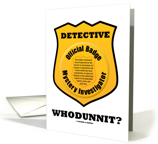 Whodunnit? Detective Mystery Investigator Yellow Badge card (1039489)