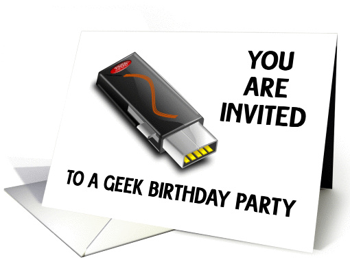 You Are Invited To A Geek Birthday Party USB Stick card (1050845)