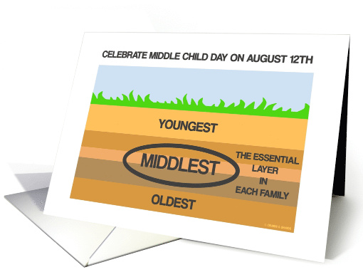Celebrate Middle Child Day On August 12th Rock Layers card (1536928)