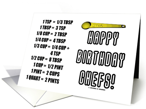 Happy Birthday Chefs! Measurement Conversions Teaspoon card (1621254)