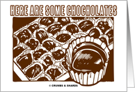 Here Are Some Chocolates (Chocolates In Small Paper Cups) card