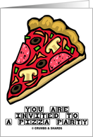 You Are Invited To A Pizza Party (Slice Of Pizza With Pepperoni) card