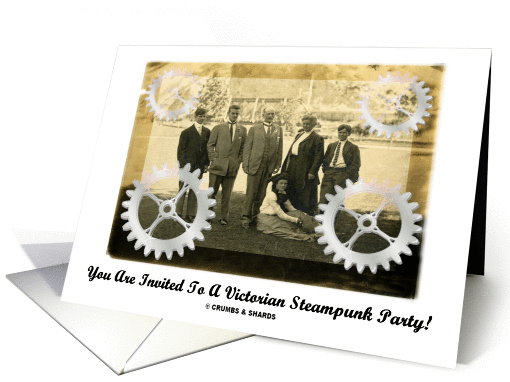 You Are Invited To A Victorian Steampunk Party! (Gears) card (843136)