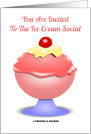 You Are Invited To The Ice Cream Social (Ice Cream Sundae With Cherry) card