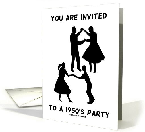 You Are Invited To A 1950's Party (Sock Hop Dance Couples) card
