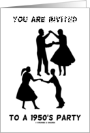 You Are Invited To A 1950’s Party (Sock Hop Dance Couples) card