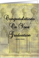 Congratulations On Your Graduation (Arches Cursive Writing Background) card