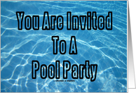 You Are Invited To A Pool Party (Pool Water Azure Blue Background) card