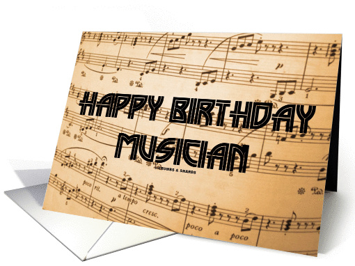 Happy Birthday Musician Musical Notes Background Card