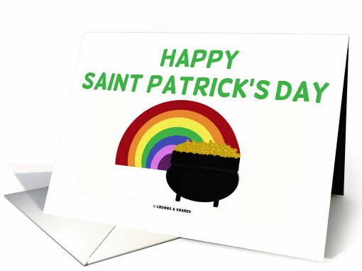 Happy Saint Patrick's Day (Pot Of Gold At End Of Rainbow) card