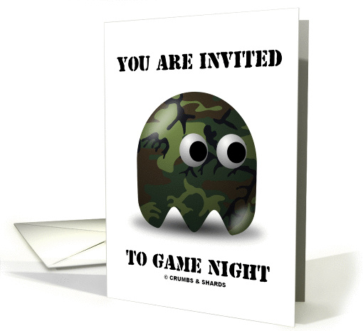 You Are Invited To Game Night (Camouflage Military Gamer Ghost) card