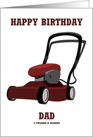 Happy Birthday Dad (Lawn Mower Machine IOU) card