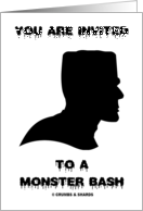 You Are Invited To A Monster Bash (Frankenstein Profile Silhouette) card