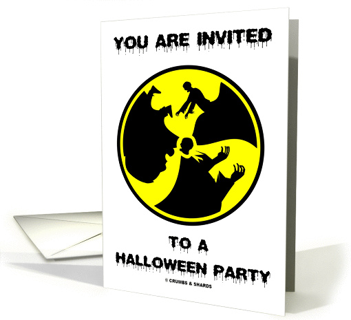 You Are Invited To A Halloween Party (Radioactive Zombies) card