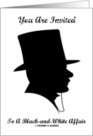 You Are Invited To A Black-and-White Affair (Victorian Top Hat) card