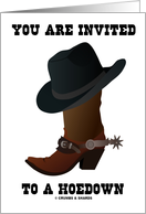 Happy Birthday Cowboy (Black Hat Boot With Larkspur) card