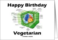 Happy Birthday Vegetarian (Green Plant Cell) card