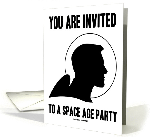 You Are Invited To A Space Age Party (Retro Astronaut Spaceman) card