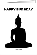 Happy Birthday (Meditating Sitting Buddha Silhouette) card