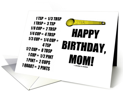 Happy Birthday, Mom! Measurement Conversions Teaspoon card (896139)