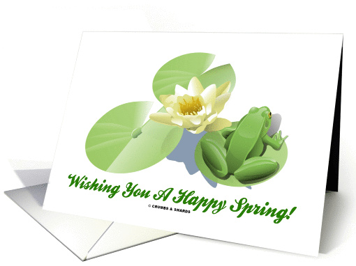 Wishing You A Happy Spring! Frog On Lily Pads card (898064)