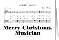 Merry Christmas, Musician Adeste Fideles O Come All Ye Faithful card