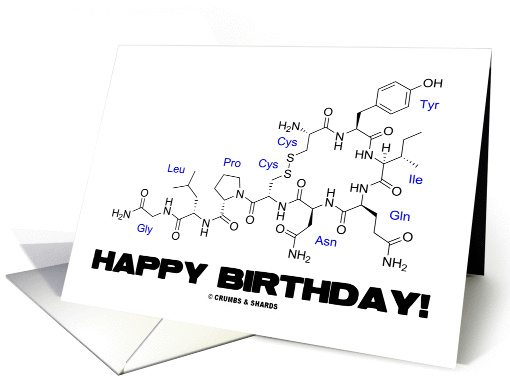 Happy Birthday Oxytocin Hormone Chemical Structure card (899055)