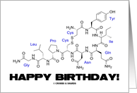 Happy Birthday Oxytocin Hormone Chemical Structure card
