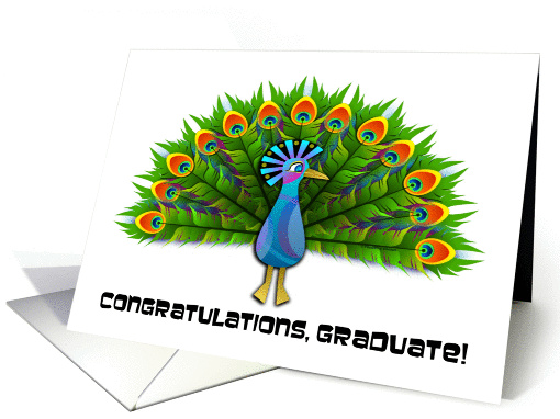 Congraulations, Graduate! Colorful Peacock card (902254)