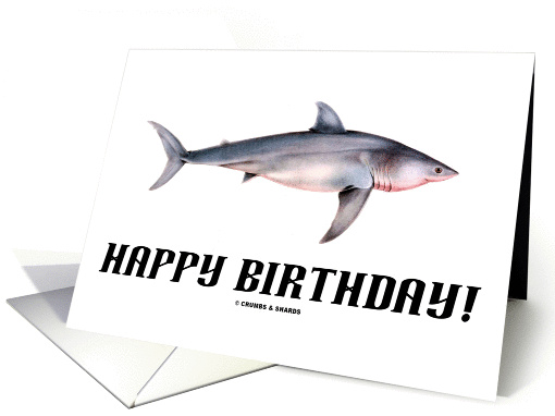 Happy Birthday! (Young Great White Shark illustration) card (905759)