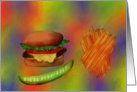 Hamburger & fries card