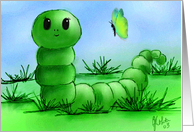Green Worm-note card-comical card