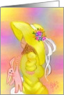 Easter, Girl in big Yellow Hat-comical card