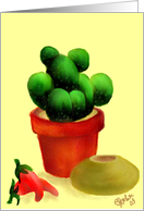 Potted Cactus-Chilli Peppers card