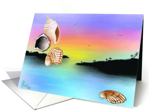 Sunset-Seascape-shells card (616305)