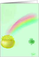 St Patrick’s Day-Pot of Gold-shamrock-rainbow card