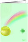 St Patrick’s Day-Pot of Gold-shamrock-rainbow card